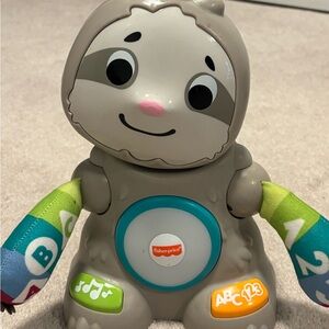 Fisher-Price Gray Teal Sloth Linkamals Learning Toy Moving Singing Lights 2018